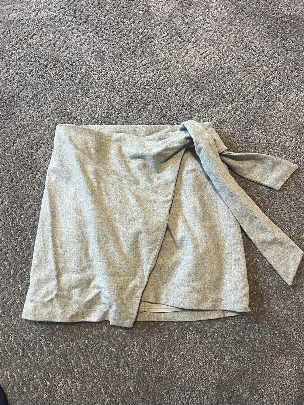 Wilfred Asymmetrical Wrap Mini Skirt - Light Gray